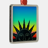 Lächelnde Sonne Ornament Aus Metall (Rechts)