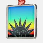 Lächelnde Sonne Ornament Aus Metall (Links)