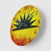 Lächelnde Sonne Runde Wanduhr (Winkel)