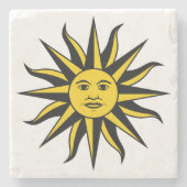 Lächelnde Sonne Steinuntersetzer (Vorderseite)