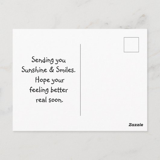 Lächelnde Sonne wird gut Postkarte (Rückseite)