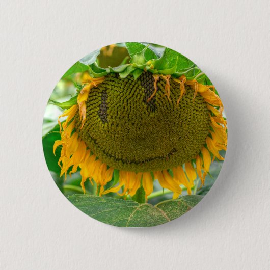 Lächelnde Sonnenblume Button (Vorderseite)