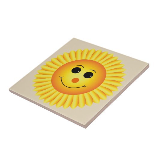 Lächelnde Sonnenblume Fliese (Seite)