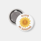 Lächelnde Sonnenblume "My Sunshine" Magnet (Vorderseite/Rückseite)