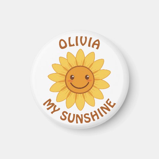 Lächelnde Sonnenblume "My Sunshine" Magnet (Vorne)