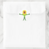 Lächelnde Sonnenblume Runder Aufkleber (Tasche)