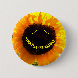 Lächelnde Sonnenblume Sonnenschein Button