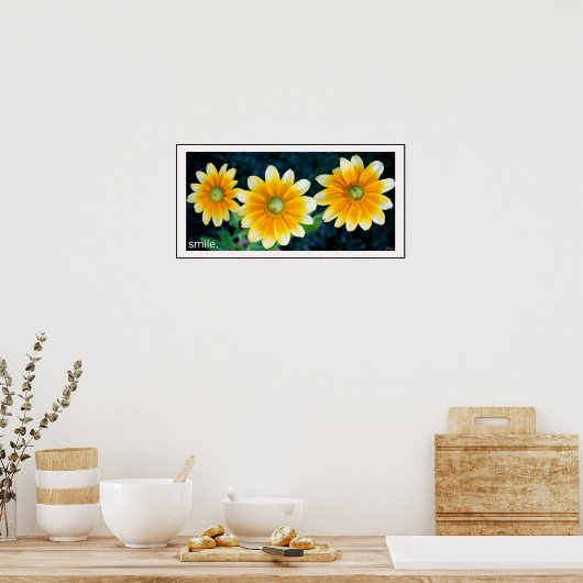 Lächelnde Sonnenblumen Poster (Küche)