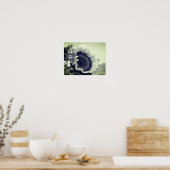 Lächelnde Sonnenblumen Schwarz und Weiß Nah Poster (Küche)
