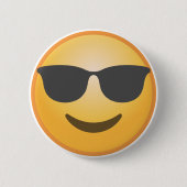 Lächelnde Sonnenbrille Emoji Button (Vorderseite)