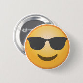 Lächelnde Sonnenbrille Emoji Button (Vorne & Hinten)