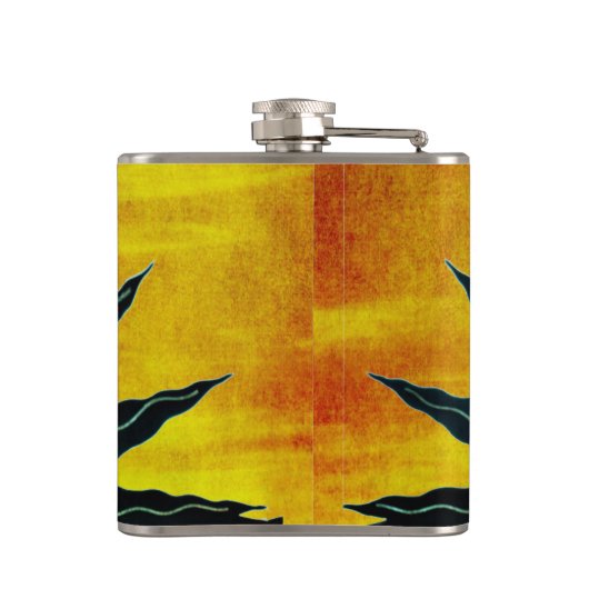 Lächelnde Sonnenflasche Flachmann (Rückseite)