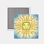 Lächelnde Sonnenkollektoren Magnet (Vorderseite/Rückseite)