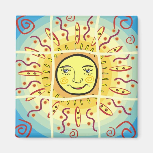 Lächelnde Sonnenkollektoren Magnet (Vorne)