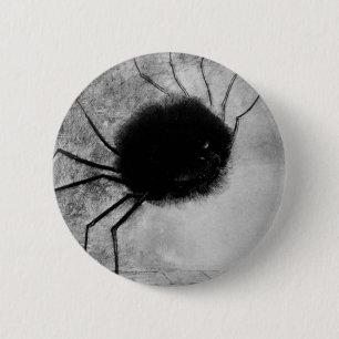 Lächelnde Spinne von Odilon Redon, Vintage Hallowe Button