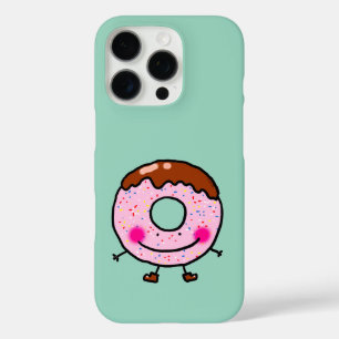 Lächelnde Streusel-Donut-Charakter-Kunst iPhone 16 Pro Hülle