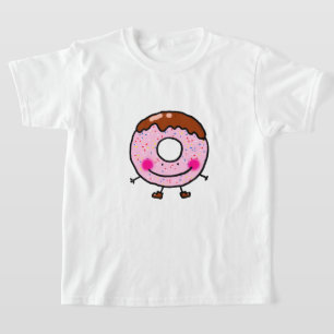 Lächelnde Streusel-Donut-Charakter-Kunst T-Shirt