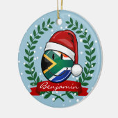 Lächelnde südafrikanische Flaggen-Weihnachtsart Keramikornament (Links)