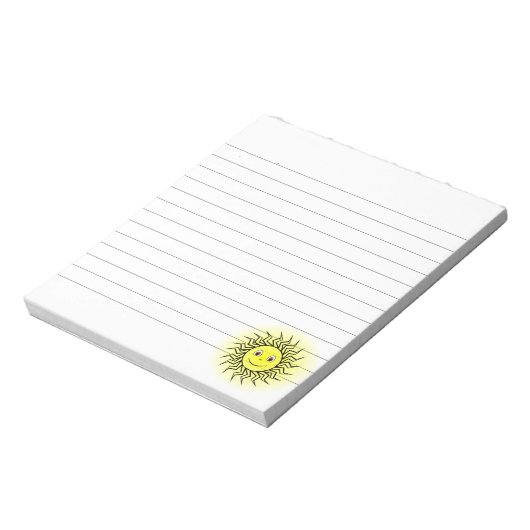 Lächelnde Sun Custom Lined Notizblock (Rotiert)
