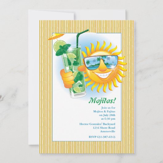 Lächelnde Sun-Einladung Einladung (Vorderseite)