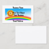 Lächelnde Sun- und RegenbogenVisitenkarte Visitenkarte (Vorne/Hinten)