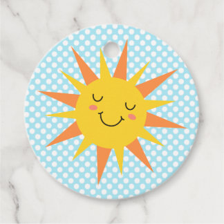 Lächelnde Sunshine Compass Birthday Party Geschenkanhänger