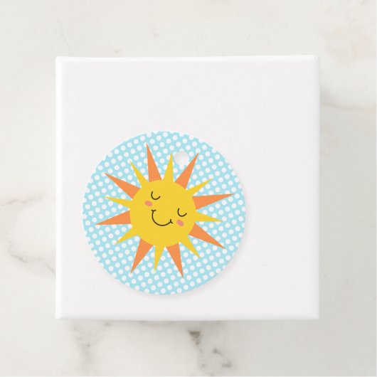 Lächelnde Sunshine Compass Birthday Party Geschenkanhänger (Beispiel)