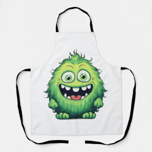 Lächelnde süße grüne Monster Cartoon Schürze