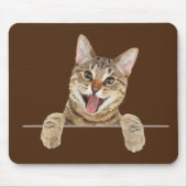 Lächelnde Tabby Cat Mousepad (Vorne)