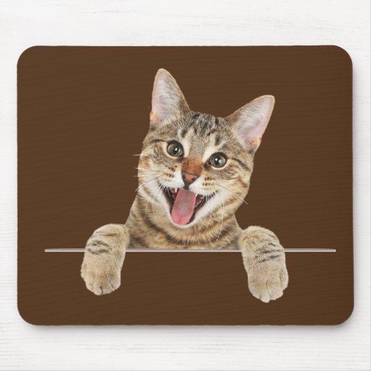 Lächelnde Tabby Cat Mousepad (Vorne)