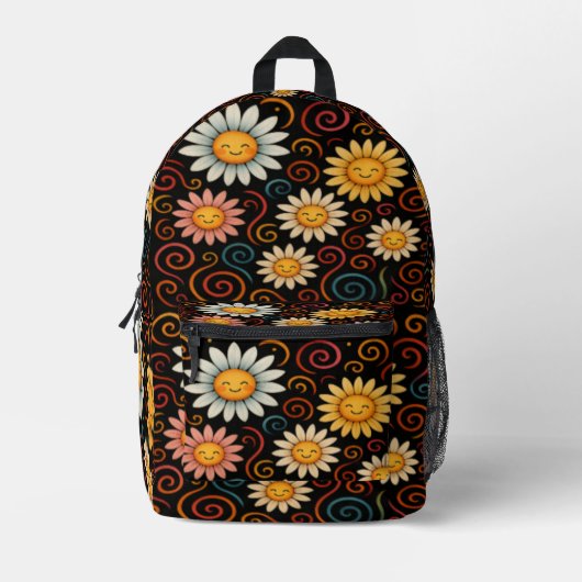 Lächelnde Täschchen & Wirbel Bedruckter Rucksack (Vorderseite)