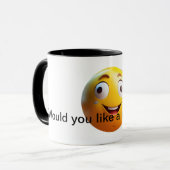 Lächelnde Tasse Emoji Design - Spaß und spielerisc (Vorderseite Links)