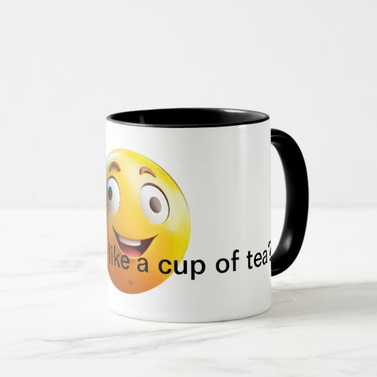 Lächelnde Tasse Emoji Design - Spaß und spielerisc (VorderseiteRechts)
