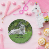 Lächelnde Teller aus Weißtiger und Palmen (Party)