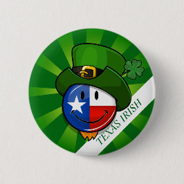 Lächelnde Texan-Flagge mit St Patrick Tag Button