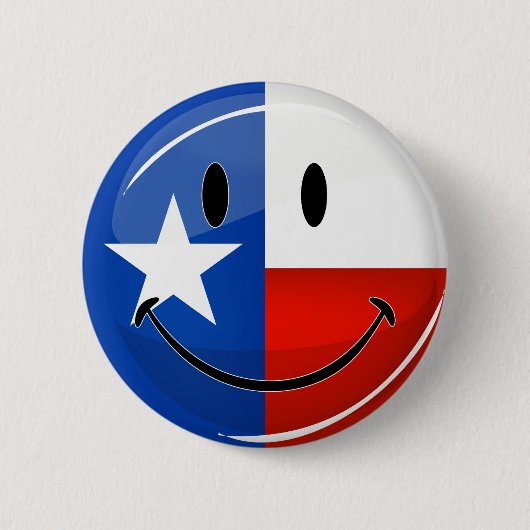 Lächelnde Texas-Flagge Button (Vorderseite)