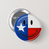 Lächelnde Texas-Flagge Button (Vorne & Hinten)