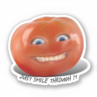 Lächelnde Tomate Aufkleber