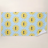 Lächelnde tragende Sonnenbrille Sun Strandtuch (Vorderseite)