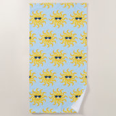 Lächelnde tragende Sonnenbrille Sun Strandtuch (Vorderseite)