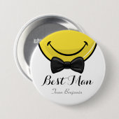Lächelnde Trauzeugen, die Knopf Wedding sind Button (Vorne & Hinten)