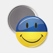 Lächelnde ukrainische Flagge Magnet (Vorderseite/Rückseite)