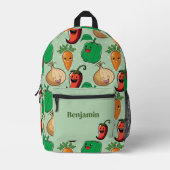 Lächelnde Veggies Bedruckter Rucksack (Vorderseite)