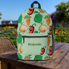 Lächelnde Veggies Bedruckter Rucksack