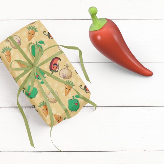 Lächelnde Veggies Geschenkpapier