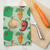 Lächelnde Veggies Geschirrtuch