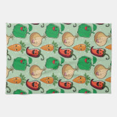Lächelnde Veggies Geschirrtuch (Horizontal)