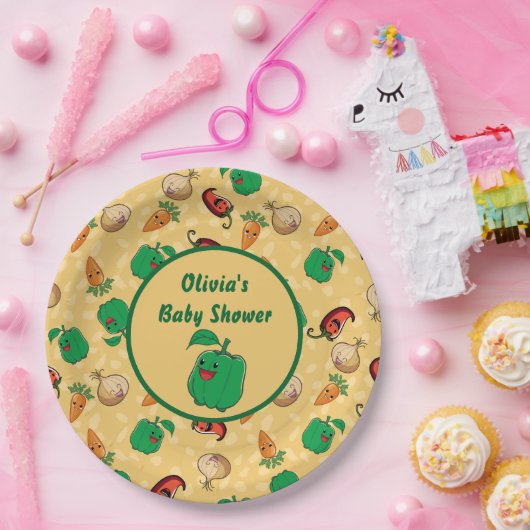 Lächelnde Veggies Pappteller (Party)