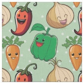 Lächelnde Veggies Stoff (Nahaufnahme)