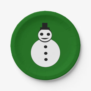 Lächelnde Weihnachts Snowman Paper Party Teller